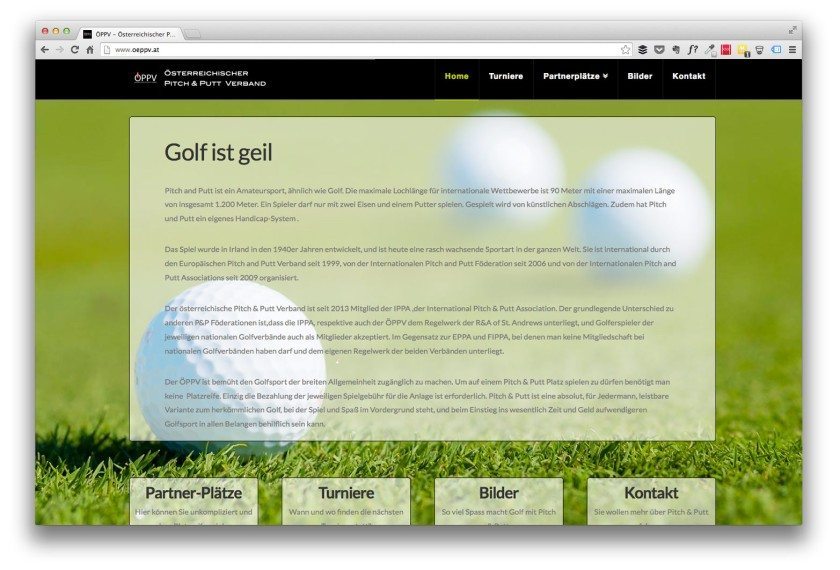 Webdesign für Golf